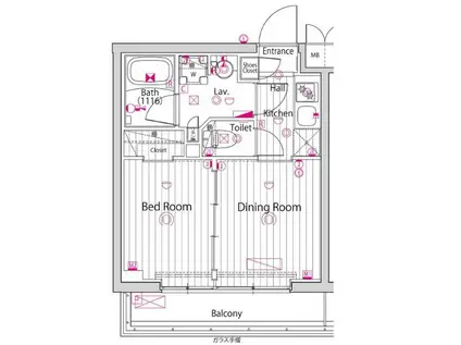 ガーラ練馬グランドステージ(1DK/4階)の間取り写真