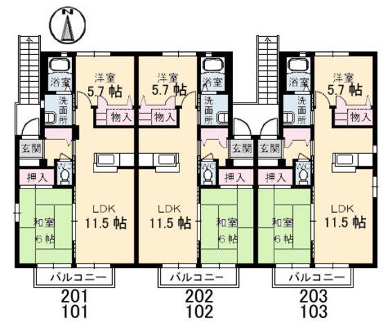ベルエポック(2LDK/1階)の間取り写真