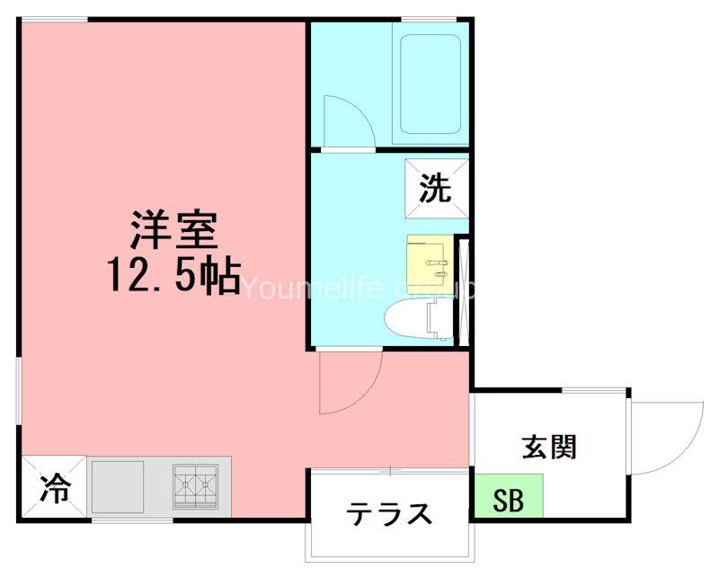 NAGISA(ワンルーム/1階)の間取り写真