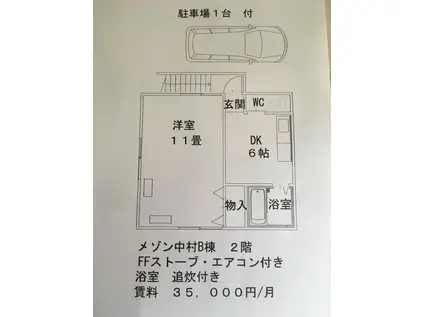 メゾン中村(1K/2階)の間取り写真