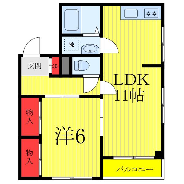 マイフラッツ川口(1LDK/1階)の間取り写真