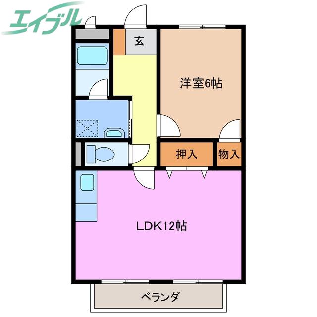 サープラスIIときわ(1LDK/1階)の間取り写真