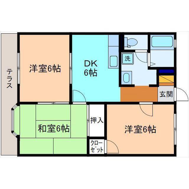 ドミールナガタ(3DK/1階)の間取り写真