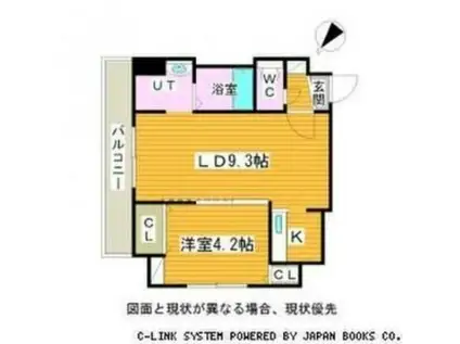 グランドジョラス美園(1LDK/4階)の間取り写真