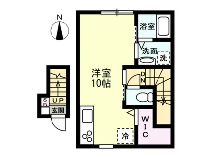 EDGEMOMENT婦中(ワンルーム/1階)の間取り写真