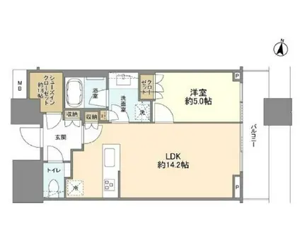 パークコート渋谷 ザ タワー(1LDK/19階)の間取り写真