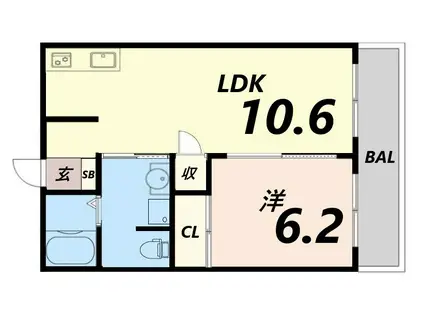 ディオミオ(1LDK/3階)の間取り写真