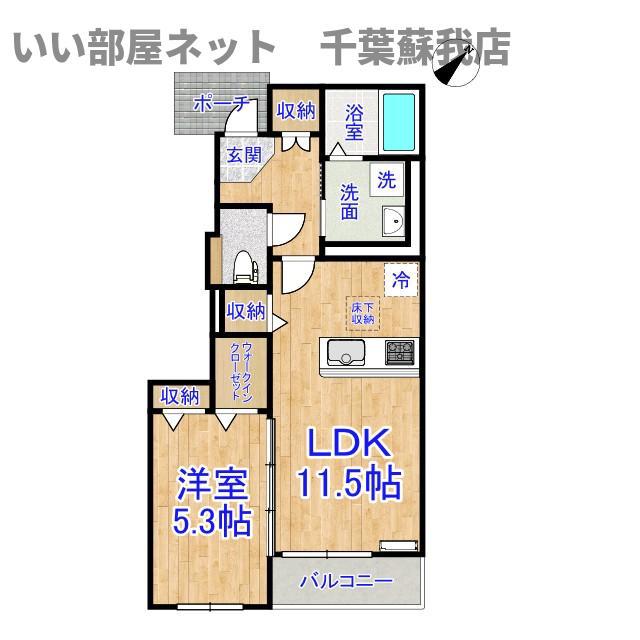 グランデ ヴィラージュ(1LDK/1階)の間取り写真