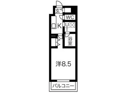 リシュドール名駅南(1K/11階)の間取り写真