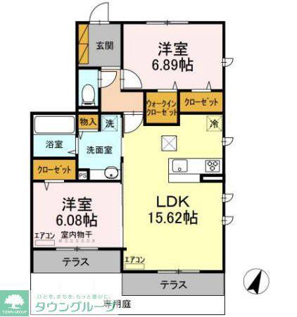 ラ フィエスタ(2LDK/1階)の間取り写真