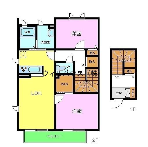 シャーメゾン柏木(2LDK/2階)の間取り写真