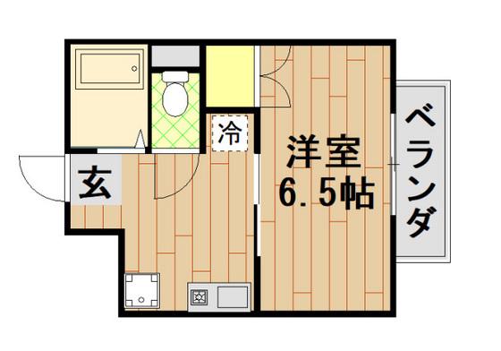 チェリス伴(1K/2階)の間取り写真
