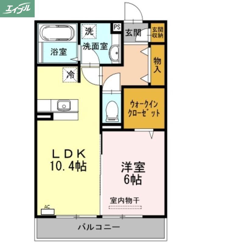 LUCE(1LDK/2階)の間取り写真