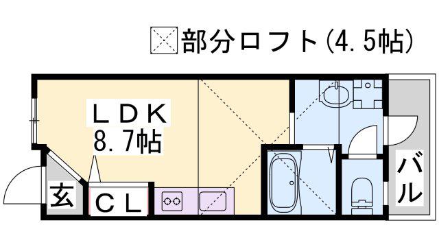 エルサッスーンYASHIRO(ワンルーム/2階)の間取り写真