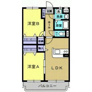 ユーミーEBINUMA(2LDK/1階)の間取り写真