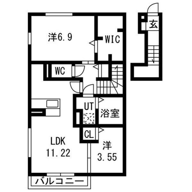 LIVRA紫竹(2LDK/2階)の間取り写真