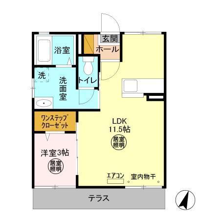 セントラルコーポ A棟(1LDK/1階)の間取り写真
