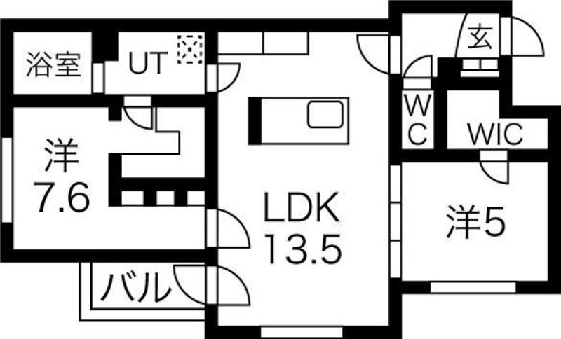カレラ新さっぽろ(2LDK/3階)の間取り写真