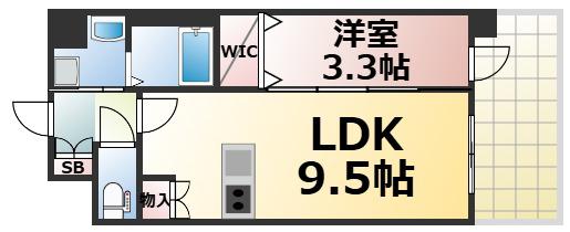D.CLAREST玉造(1LDK/6階)の間取り写真