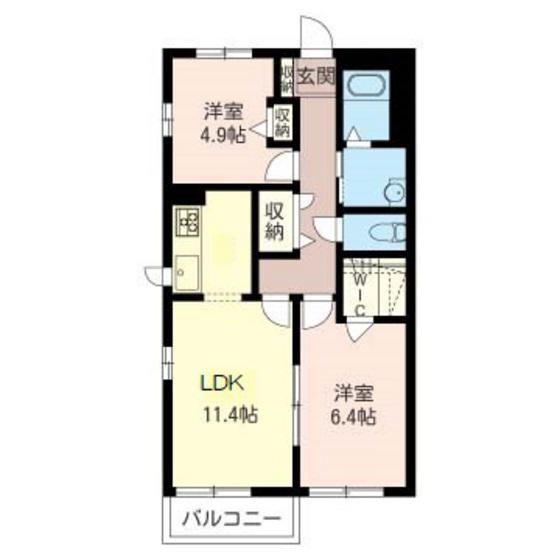 ミーム江木(2LDK/3階)の間取り写真