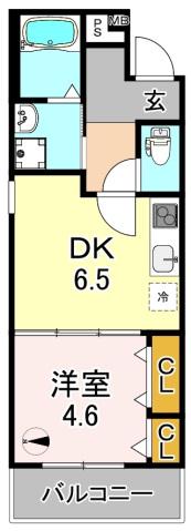 フジパレス PLUM(1DK/2階)の間取り写真
