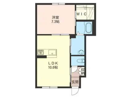 コート・ハピネス(1LDK/1階)の間取り写真