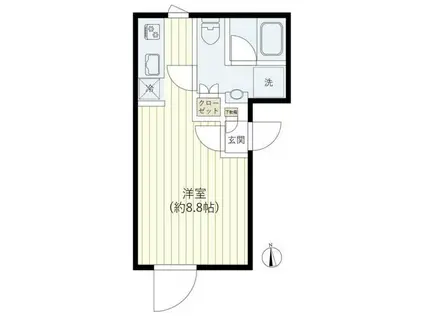 Y′S-6(ワンルーム/1階)の間取り写真