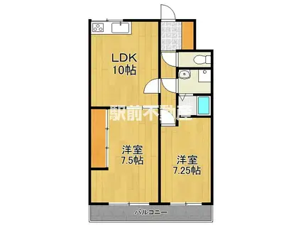 中野マンション(2LDK/4階)の間取り写真