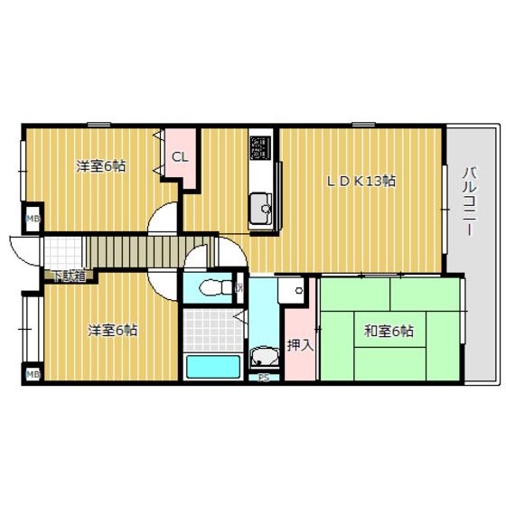 メゾンオーキッド(3LDK/4階)の間取り写真