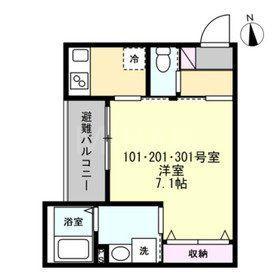 ベイルーム相模原ファイン(1K/3階)の間取り写真