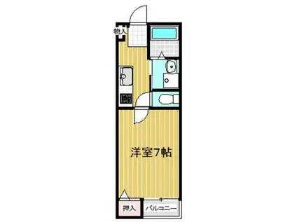 リベルタ美咲が丘(1K/2階)の間取り写真