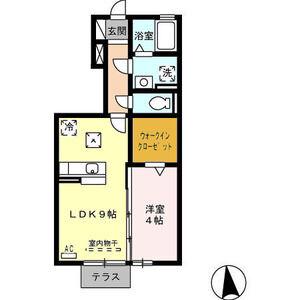 コーポラス港栄(1LDK/1階)の間取り写真