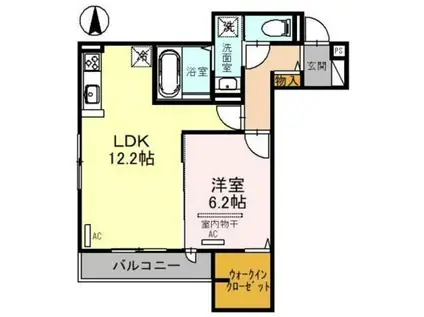 DーROOM今川 B棟(1LDK/3階)の間取り写真
