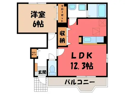 デスパシオ(1LDK/1階)の間取り写真