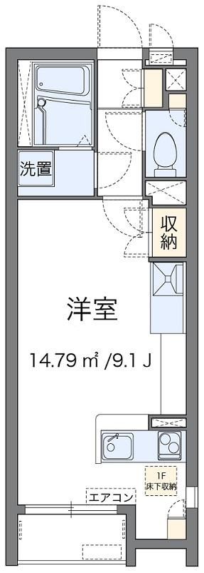 レオネクストリッツ美園(1K/2階)の間取り写真