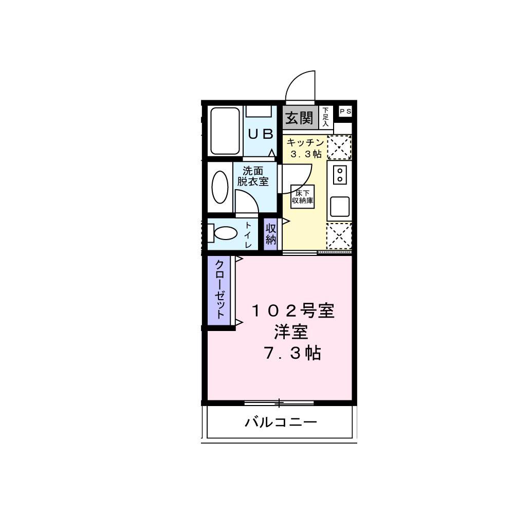 KAMI HIRO(1K/1階)の間取り写真