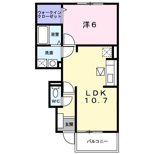 レスプランド-ル(1LDK/1階)の間取り写真