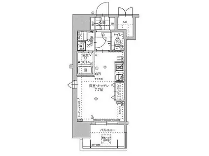 アルファシオリエンソ(ワンルーム/8階)の間取り写真