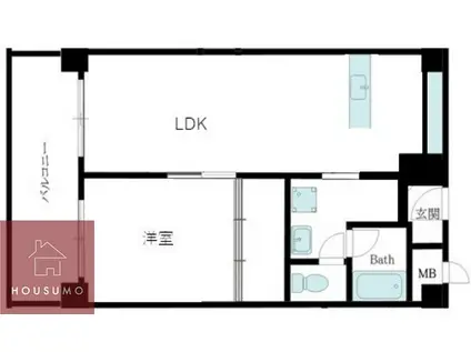 エバービューハイツ(1LDK/4階)の間取り写真
