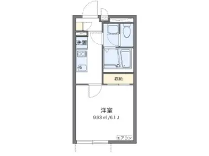 クレイノエフォート(1K/2階)の間取り写真