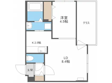 ブランシャールパークフォレスト(1LDK/1階)の間取り写真
