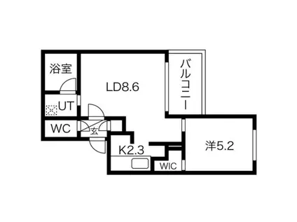 FINO中島公園II(1LDK/3階)の間取り写真