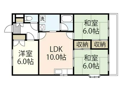 レジデンツ中村(3LDK/2階)の間取り写真