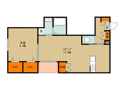 MICARO(1LDK/1階)の間取り写真