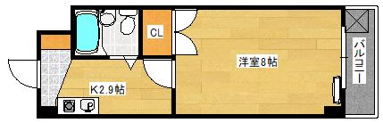 Sビル宇品御幸(1K/5階)の間取り写真