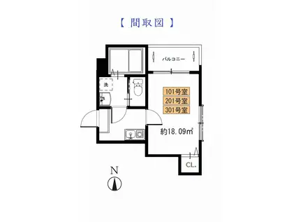 MELDIA梅田3丁目(1K/1階)の間取り写真