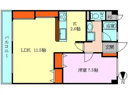 プロキオン(1LDK/6階)の間取り写真