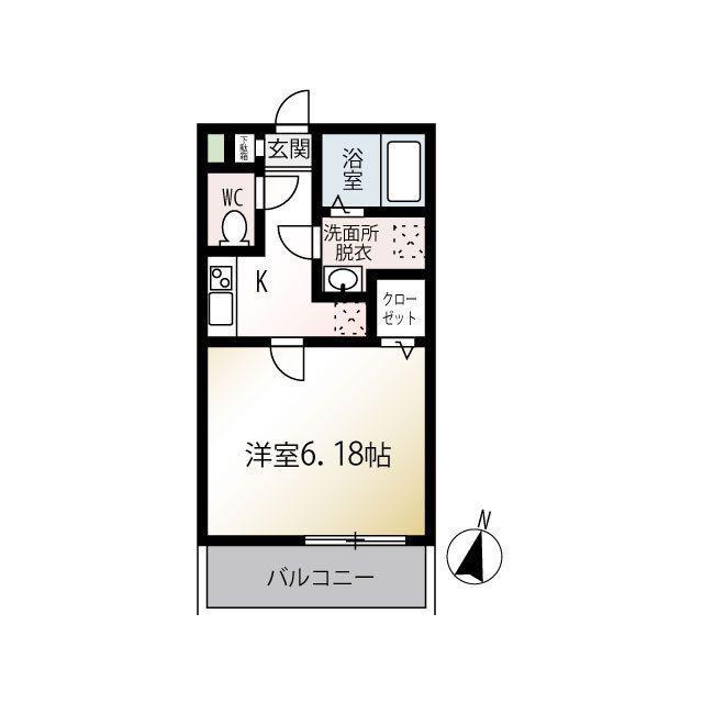 MQUARTO西所沢(1K/1階)の間取り写真