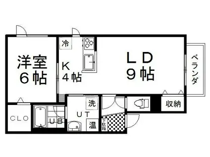 CUBEマンションII(1LDK/2階)の間取り写真