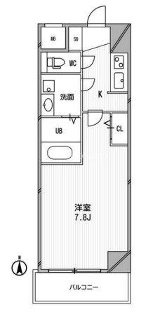 アーデンタワー西本町(1K/7階)の間取り写真